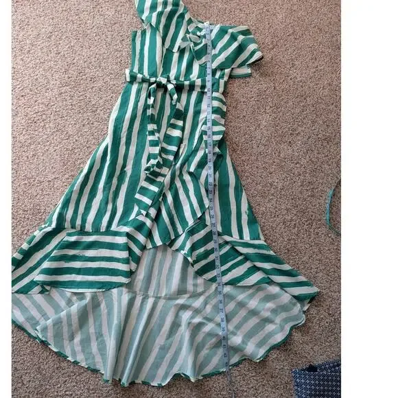 FLYING TOMATO Womens flowy & tiered summer Dress, size small, green & white - Picture 10 of 11